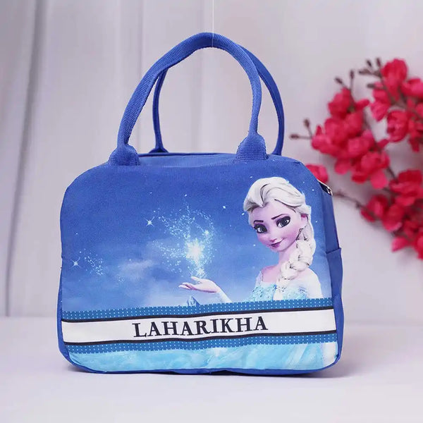 Personalized Cartoon Printed Kids Lunch Bag With Handle
